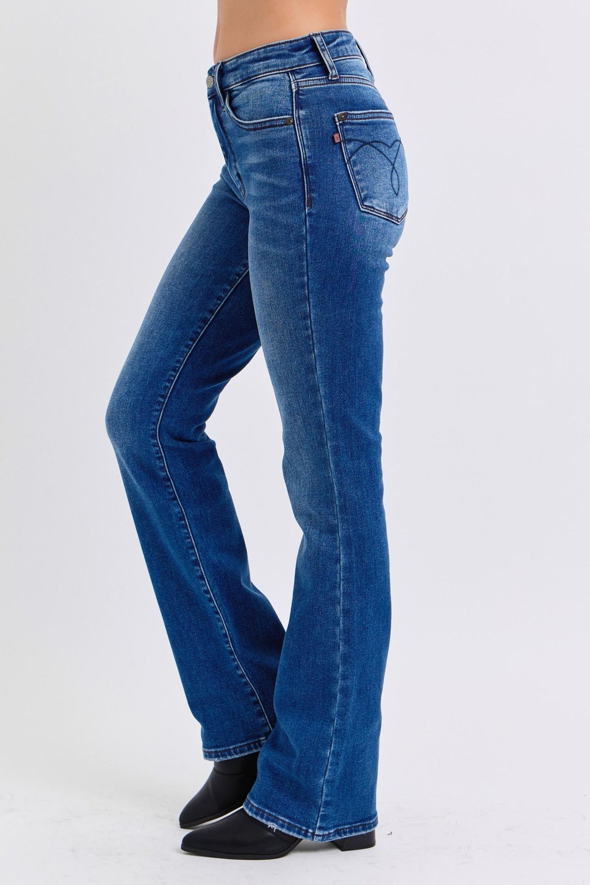 Judy Blue Full Size Run Mid-Rise Bootcut Jeans with Thermal Lining - Trandify Deal