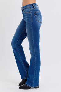 Judy Blue Full Size Run Mid-Rise Bootcut Jeans with Thermal Lining - Trandify Deal
