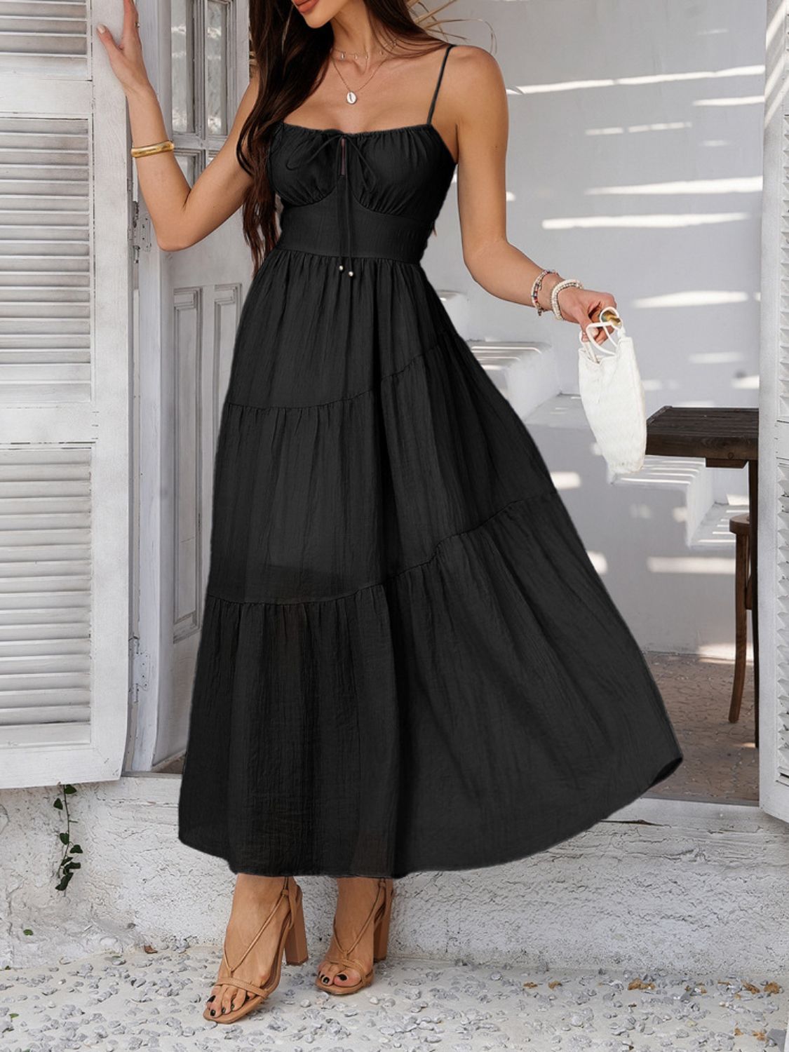 Boho Smocked Maxi Dress for Women – Summer Beach Dress – TrandifyDeal USA