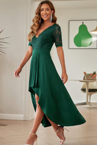 Lace Cutout V-Neck Short Sleeve Dress Trandify Deal