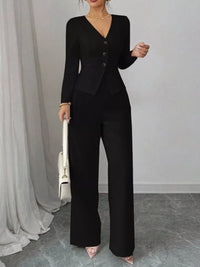 Women's Coordinated Set - Button Up Top & Pants Outfit