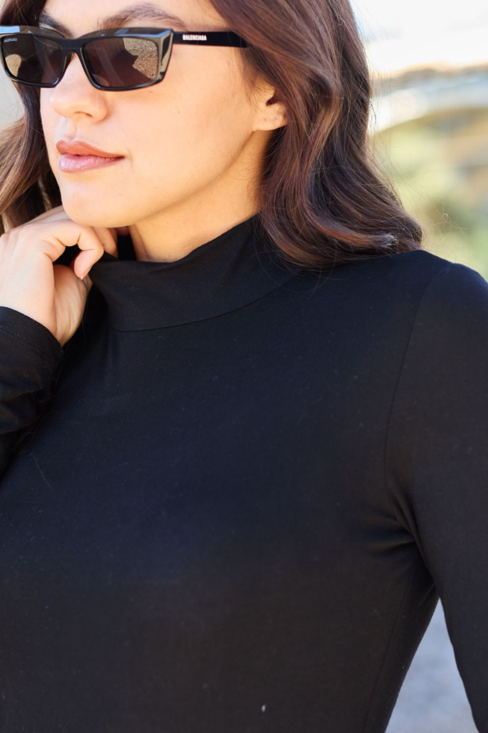 Basic Bae Full Size Mock Neck Long Sleeve Bodysuit Trandify Deal