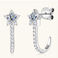 925 Sterling Silver Moissanite Star Earrings Trandify Deal