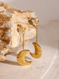 Stainless Steel Moon Dangle Earrings Trandify Deal