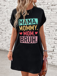 Letter Graphic Short Sleeve Mini Tee Dress Trandify deal
