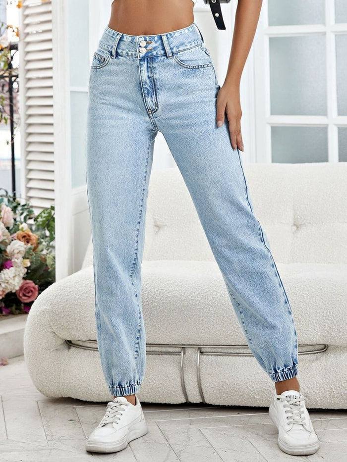 High Waist Jeans with Pockets Trandify Deal