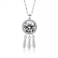 1 Carat Moissanite Dreamcatcher Pendant Necklace for Women