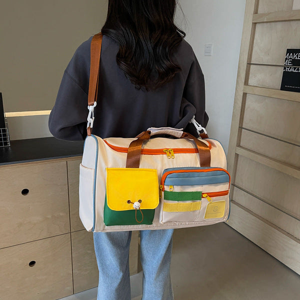 Color Block Multi-Pockets Travel Bag Trandify deal
