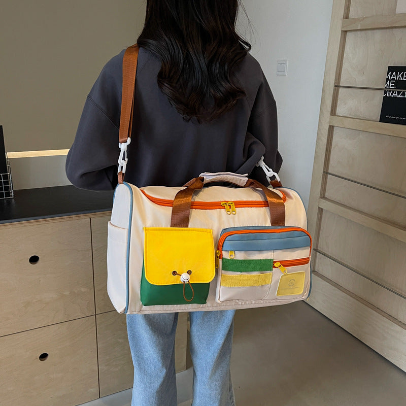 Color Block Multi-Pockets Travel Bag Trandify deal