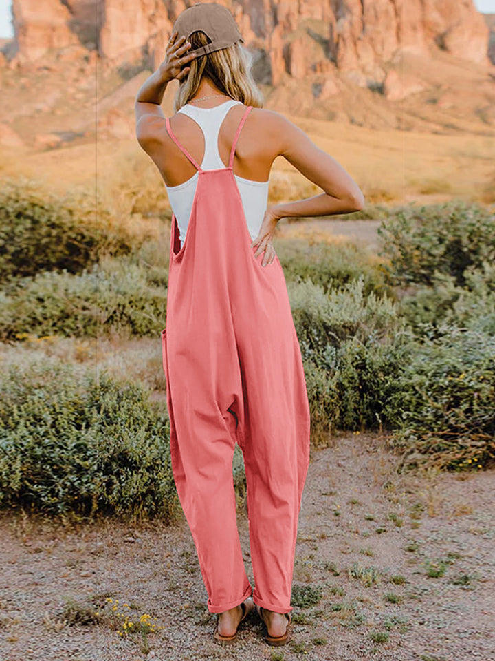 Double Take Full Size Sleeveless V-Neck Pocketed Jumpsuit Trandify deal