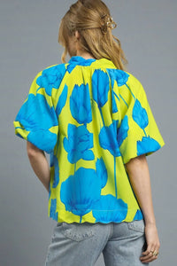 Umgee Floral Blouse – Casual Loose Fit Tunic – Summer Fashion for Women