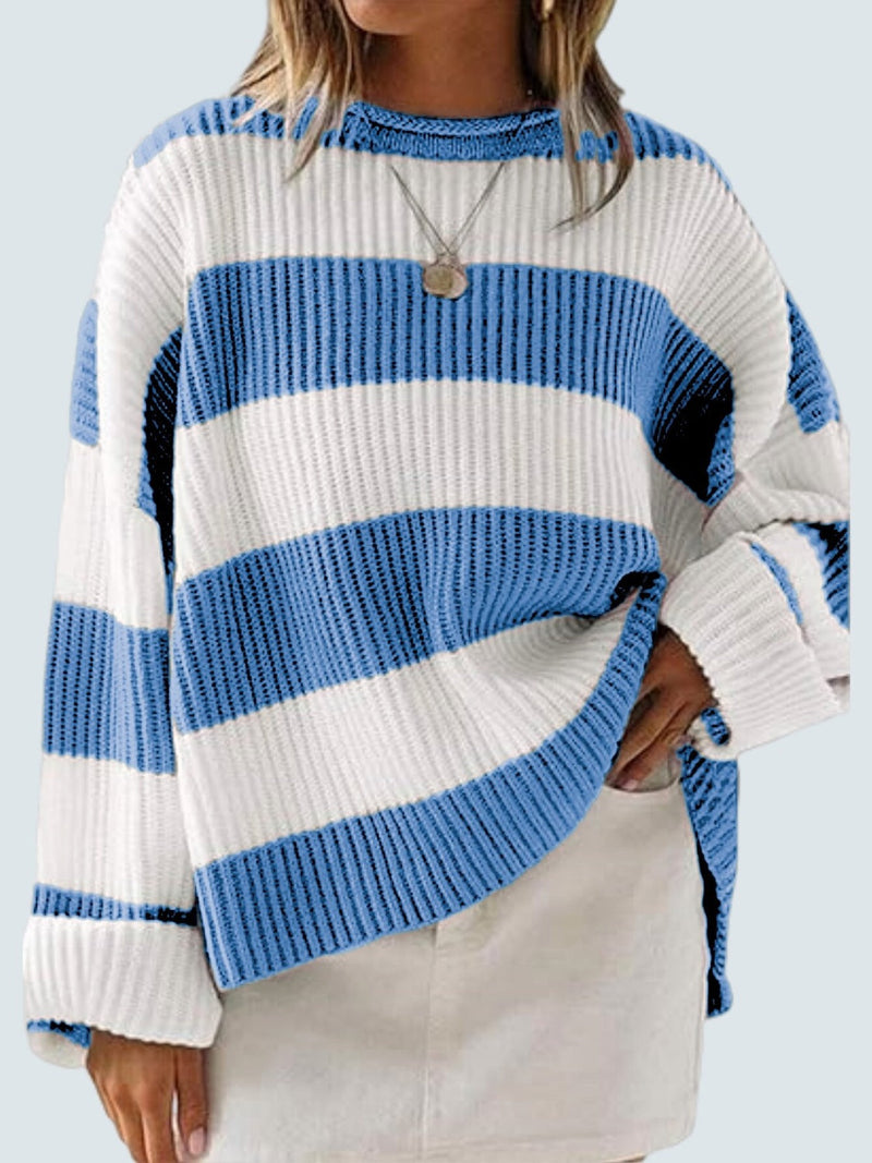 Round Neck Long Sleeve Sweater Trandify Deal