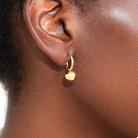 18K Gold Plated Ball Hoop Earrings for Women, Lightweight Jewelry