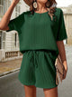 Waffle-Knit Half Sleeve Top and Shorts Set Trandify deal