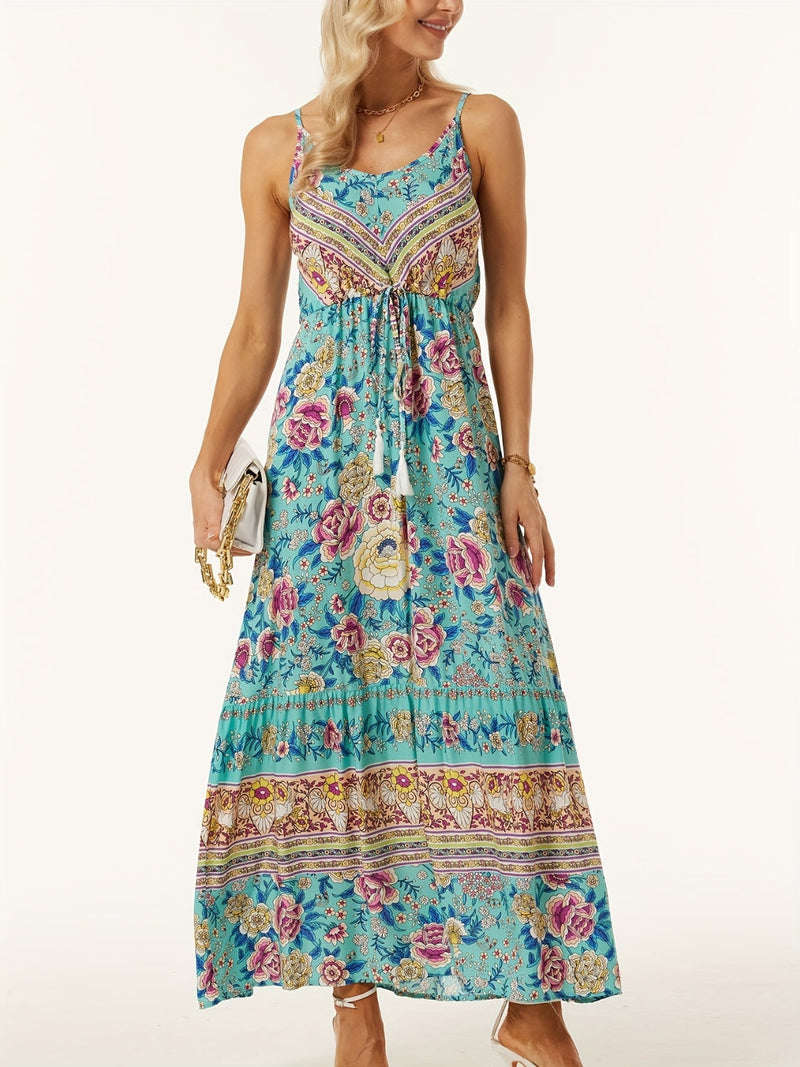 Printed Scoop Neck Midi Cami Dress Trandify deal
