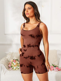 Tie-Dye Wide Strap Active Romper Trandify Deal