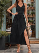Slit Crisscross V-Neck Midi Dress Trandify deal
