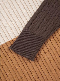 Women's Colorblock Cable Knit Sweater - 100% Cotton