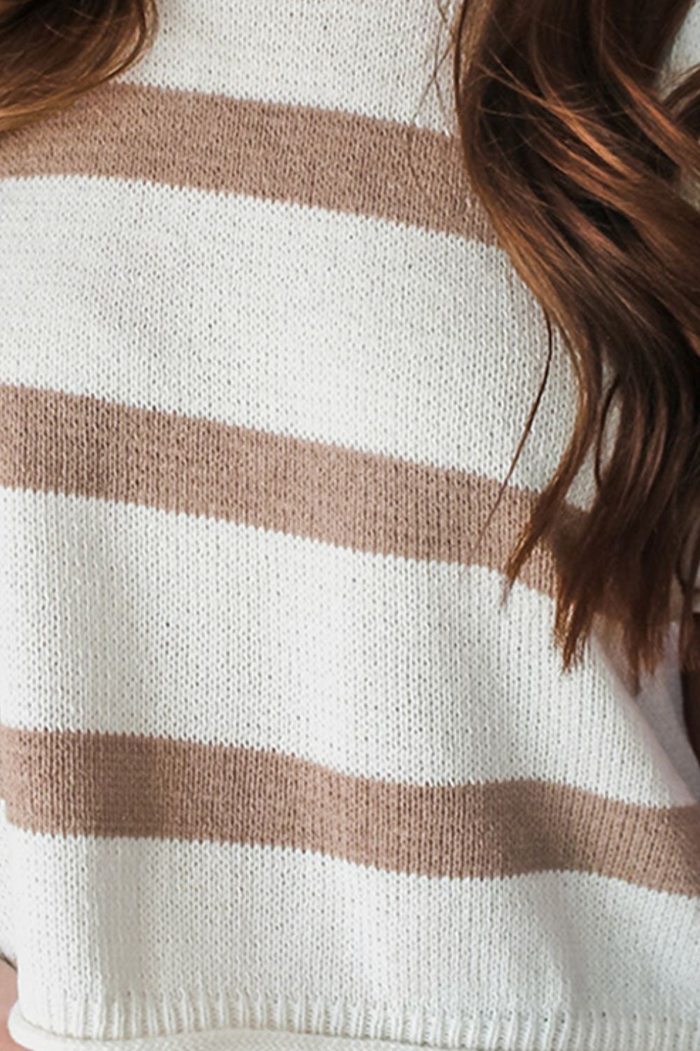 Striped Round Neck Short Sleeve Knit Top Trandify deal
