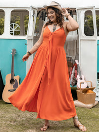 Plus Size Halter Neck Midi Dress Trandify deal