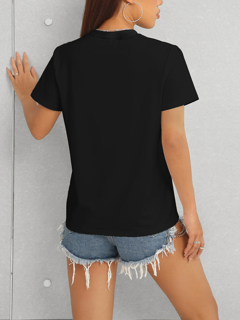 Heart Round Neck Short Sleeve T-Shirt Trandify deal