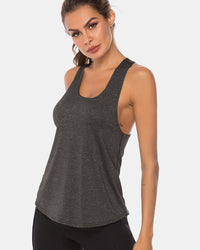 Full Size Scoop Neck Wide Strap Active Tank Trandify deal