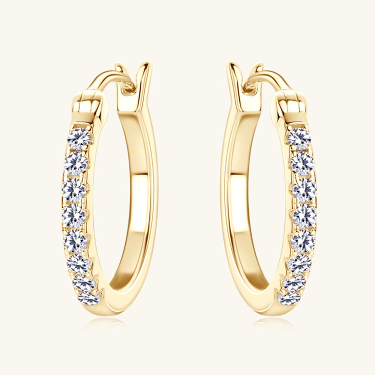 925 Sterling Silver Moissanite Huggie Earrings Trandify Deal