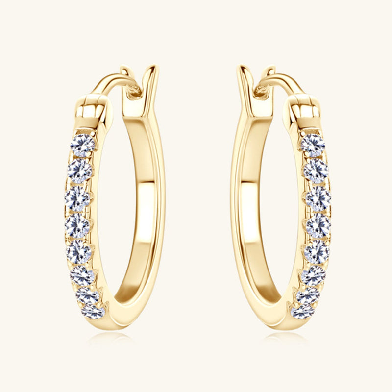 925 Sterling Silver Moissanite Huggie Earrings Trandify Deal