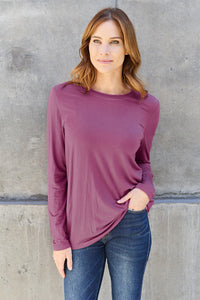Basic Bae Full Size Round Neck Long Sleeve Top Trandify Deal