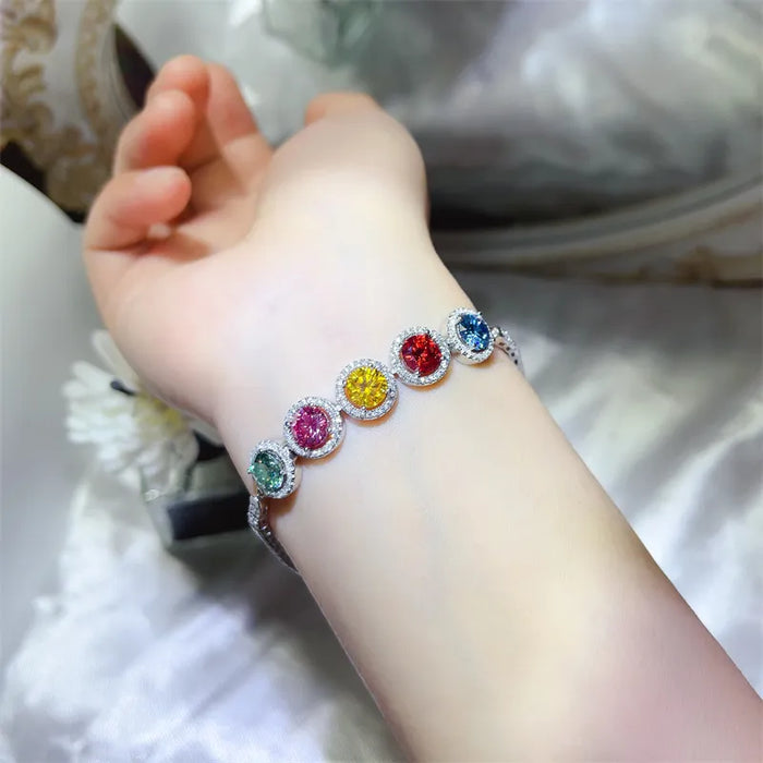 5 Carat Moissanite Sterling Silver Tennis Bracelet for Women – Sparkling Elegant Jewelry Gift