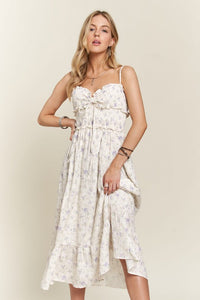 ADORA Smocked Floral Sweetheart Neck Cami Dress Trandify Deal