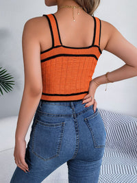 Decorative Button Wide Strap Knit Cami Trandify deal