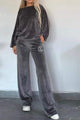 Women’s navy blue boat neck loungewear set – soft long sleeve top & pants – Trandifydeal USA