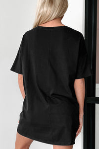 Graphic Round Neck Half Sleeve Oversize T-Shirt Trendsi