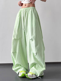 Soft lightweight wide leg pants for women – adjustable waist casual boho chic style