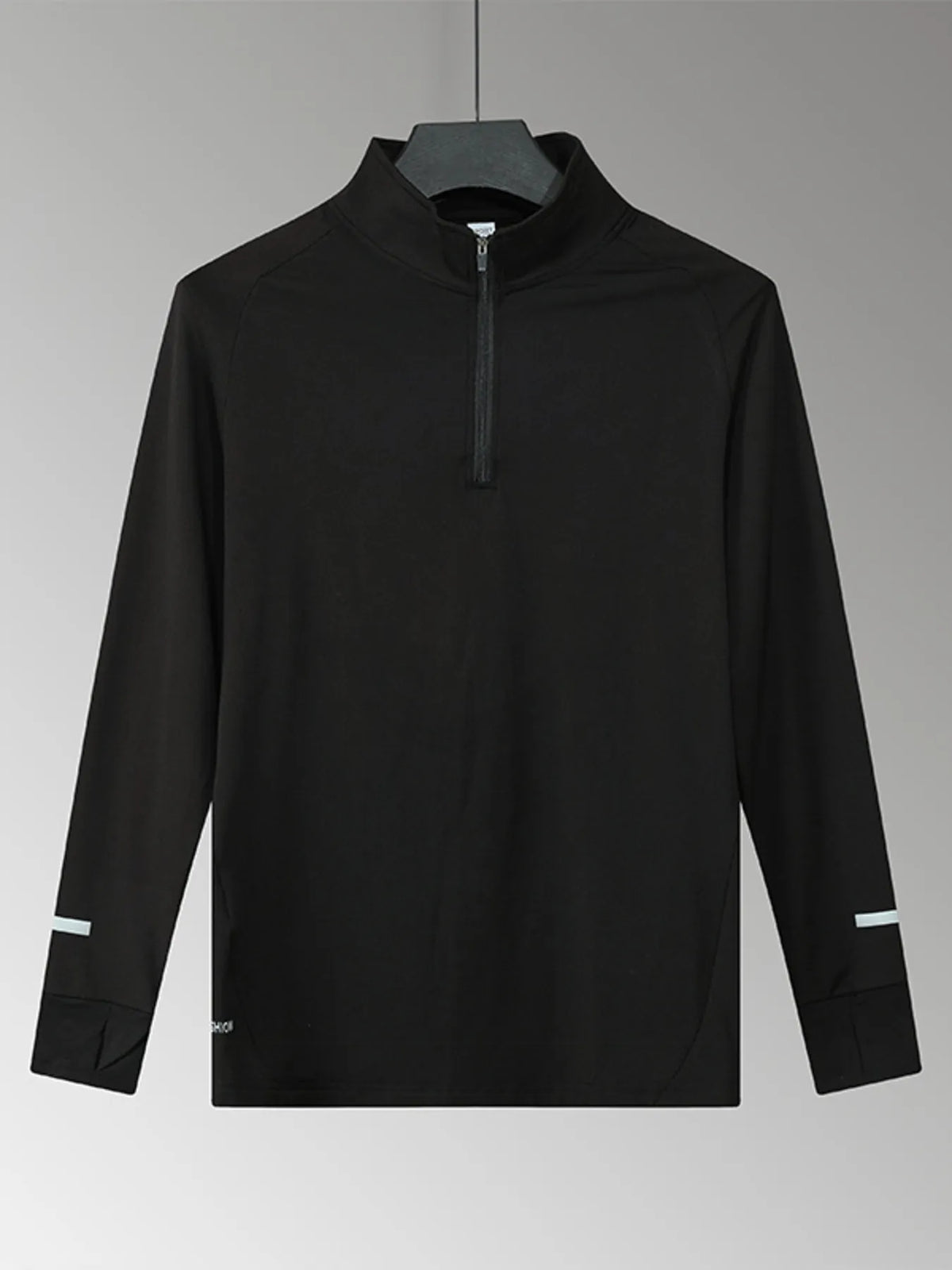 Men’s Plus Size Quarter Zip Active T-Shirt – Gray Moisture-Wicking Gym Top for Big & Tall Men