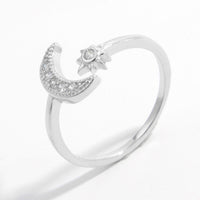 925 Sterling Silver Moon Open Ring Trandify Deal