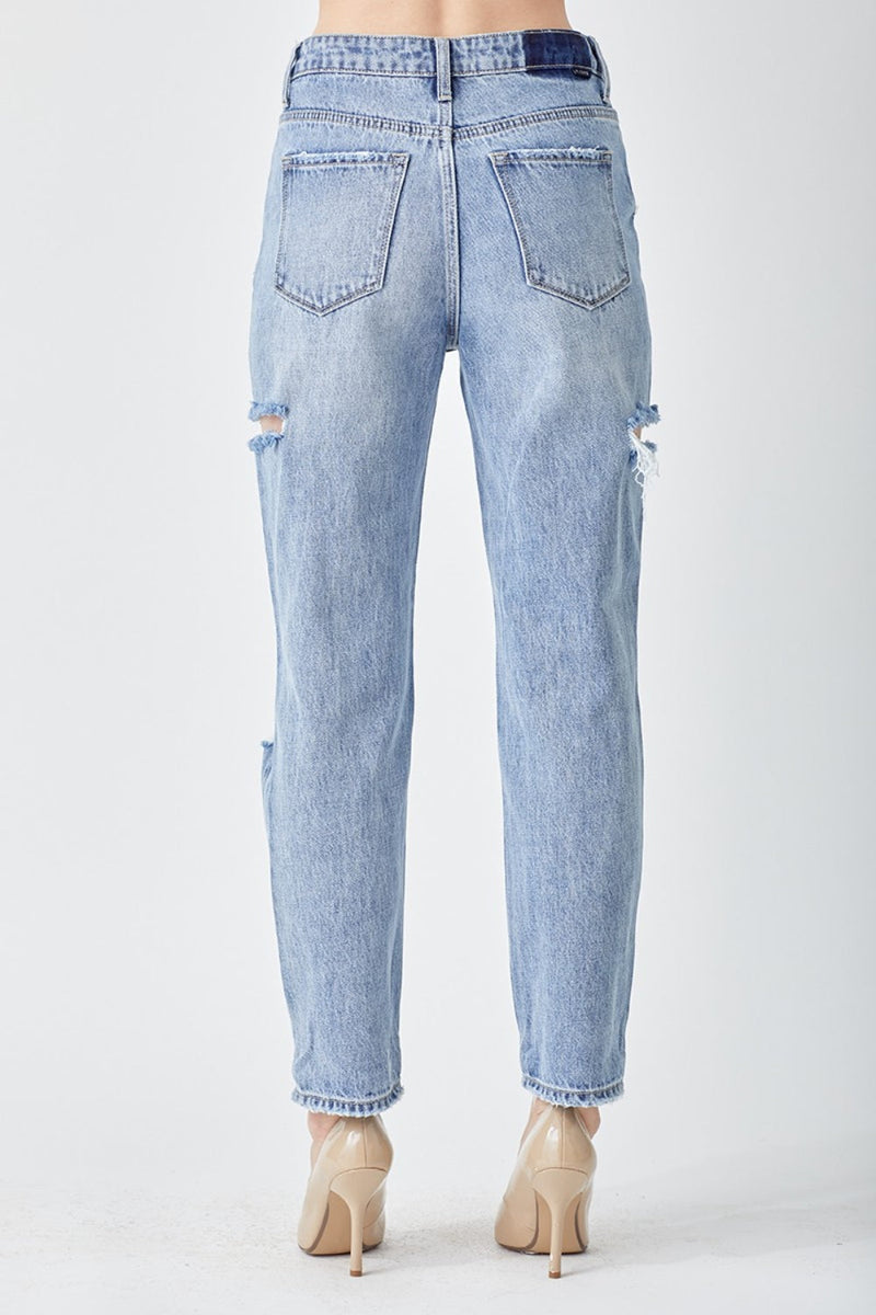 RISEN Distressed Slim Cropped Jeans Trandify deal