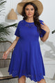 Plus Size Round Neck Openwork Dress Trandify deal