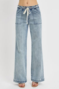 RISEN Women's Straight Leg Jeans with Pockets - Trandify Deal