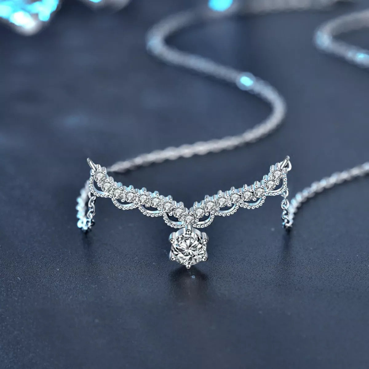 0.5ct Moissanite Sterling Silver Necklace for Women