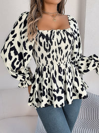 Square Neck Flounce Sleeve Blouse Trandify Deal