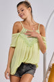BiBi Front Crochet Lace Adjustable Strap Top Trandify Deal