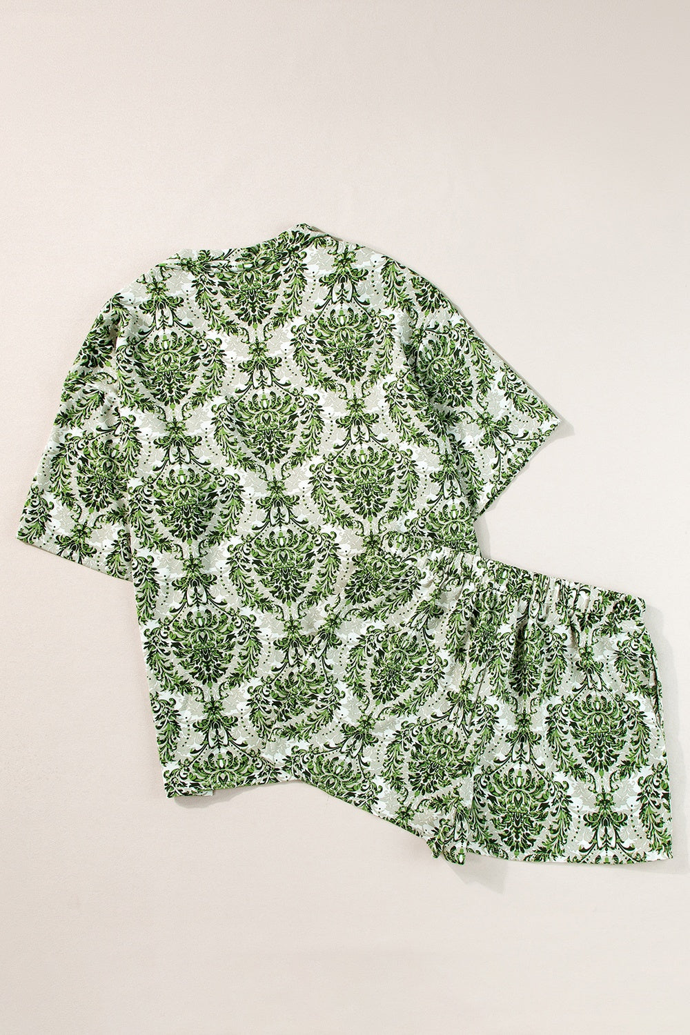 Printed Open Front Top and Shorts Set Trandify deal