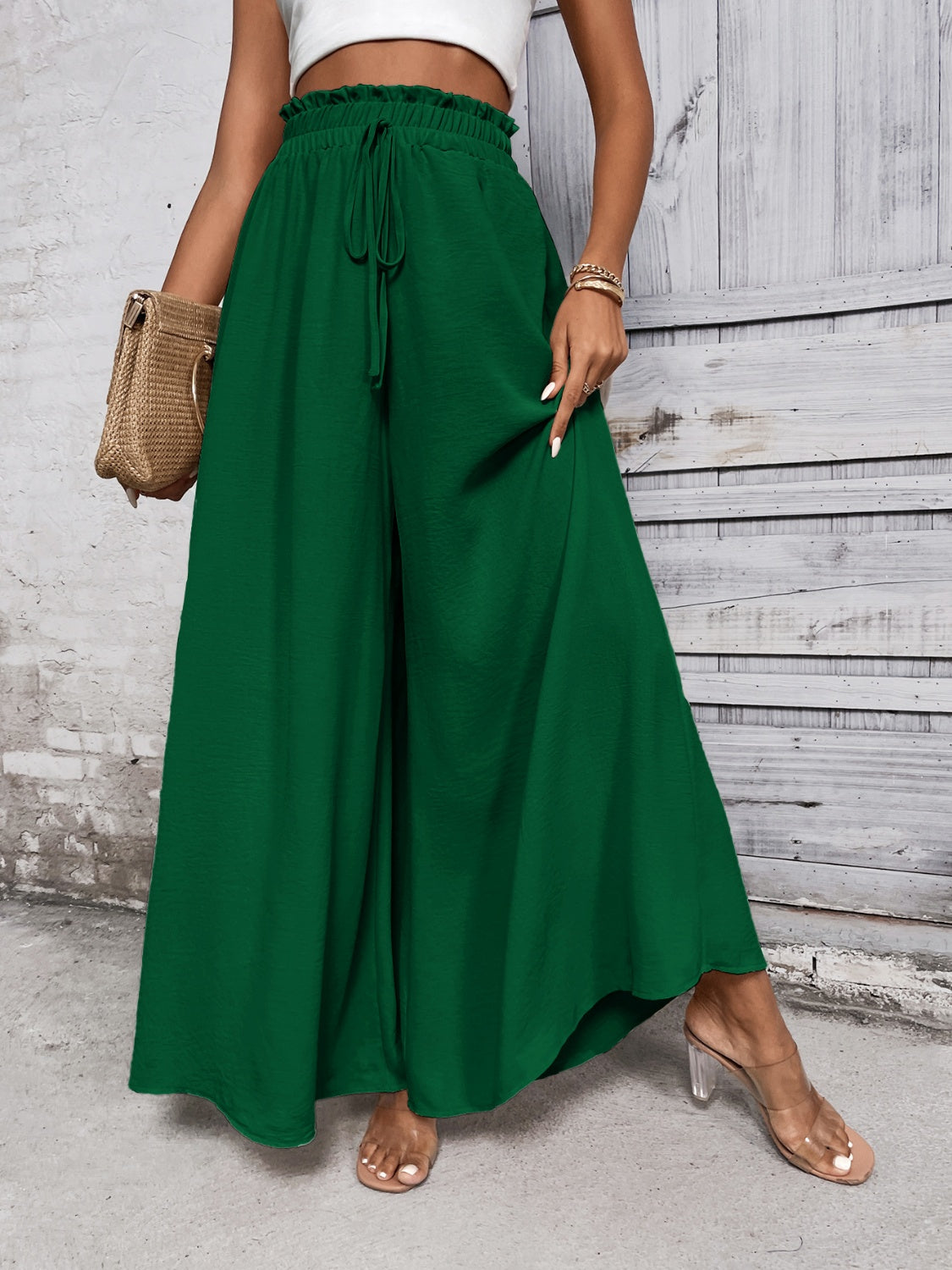 Tied High Waist Wide Leg Pants Trandify deal