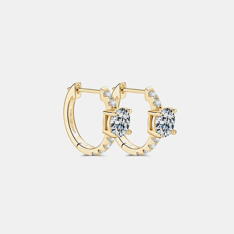 2.36 Carat Moissanite Zircon 925 Sterling Silver Hoop Earrings Trandify deal