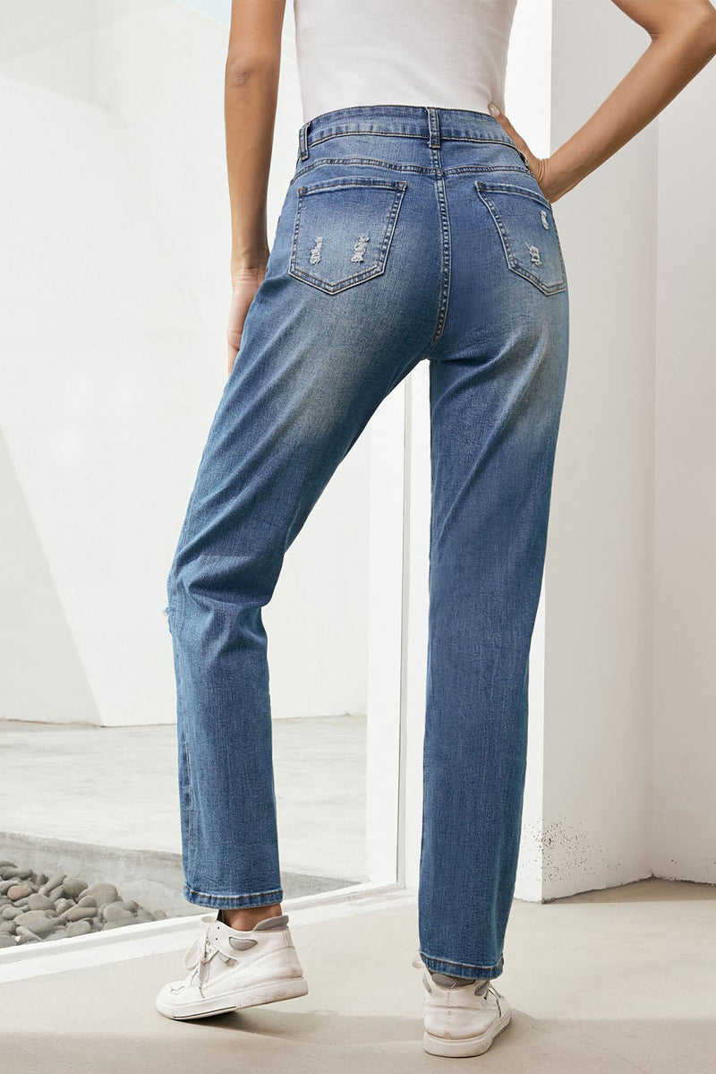 US Flag Distressed Straight Jeans Trandify deal