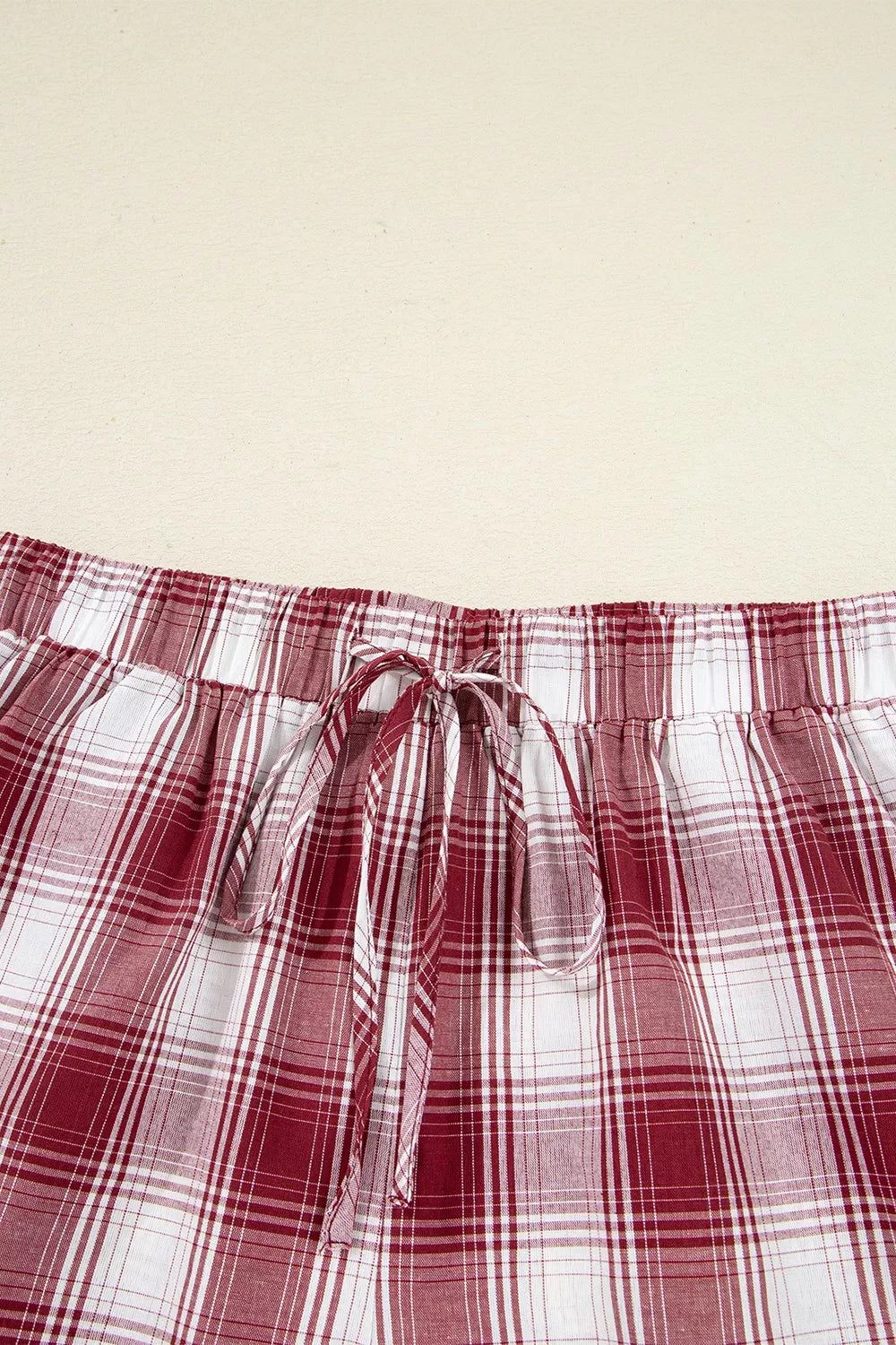 Women's Plaid Loungewear Set | Cotton Button-Down Shirt & Shorts