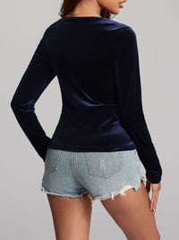 Ruched Surplice Long Sleeve Top Trandify Deal