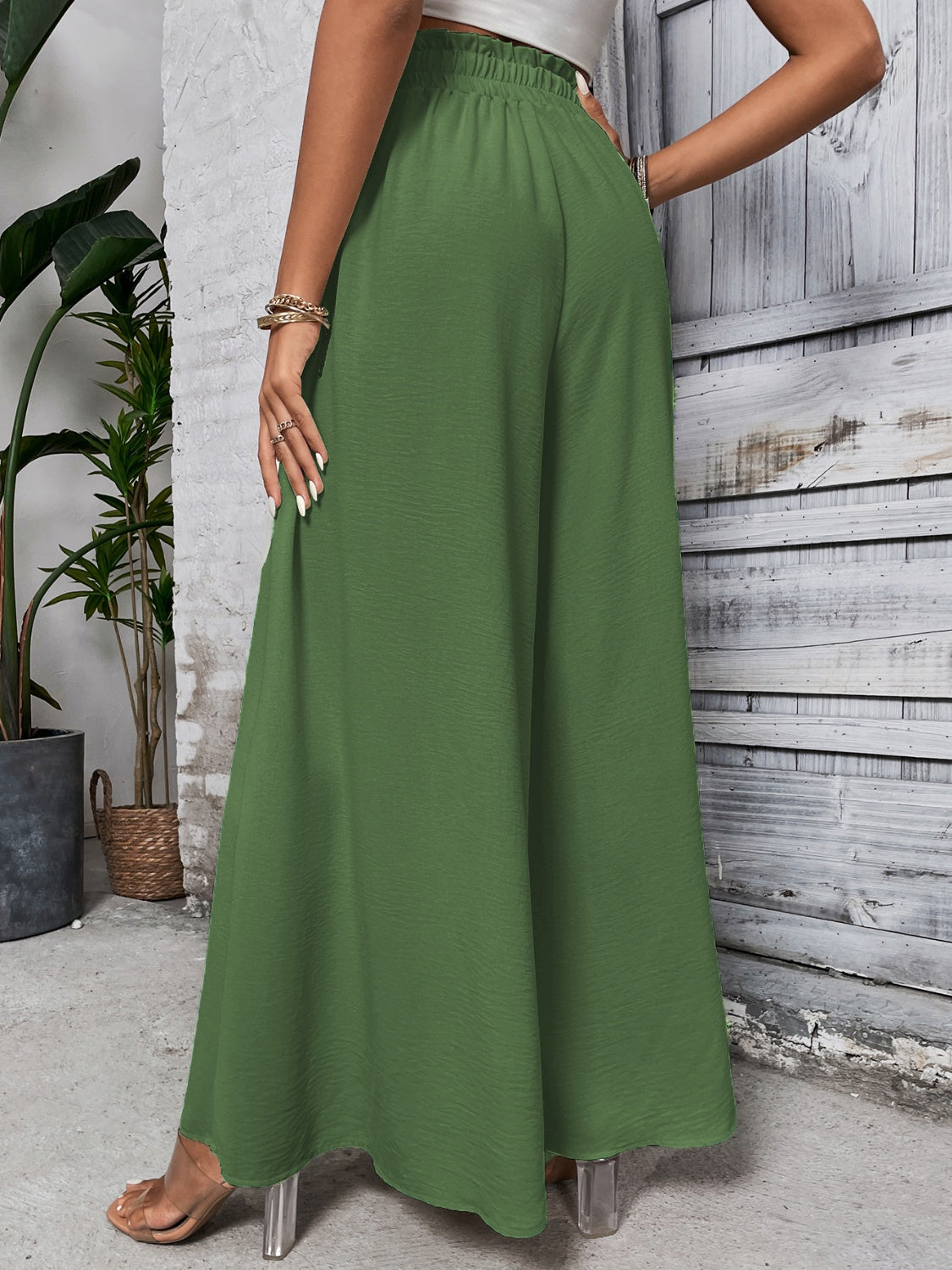 Tied High Waist Wide Leg Pants Trandify deal